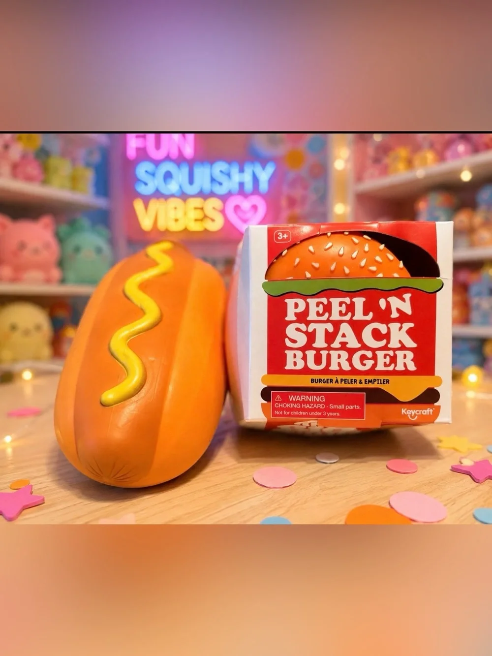 Keycraft Peel 'N Stack Burger Squishy Toy